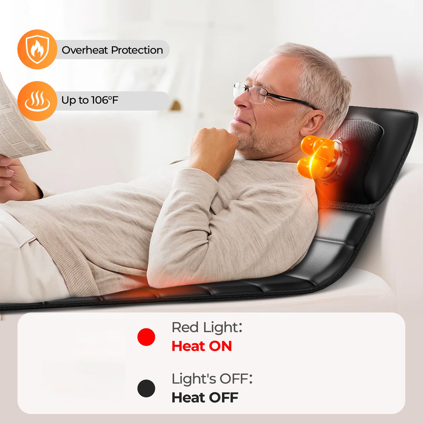 Amazon Restricted Products Foldable Massage Mattress Controller with Smart Heating and Timer, Perfect for Full-Body Relaxation at Home, Portable and Convenient for Home Use